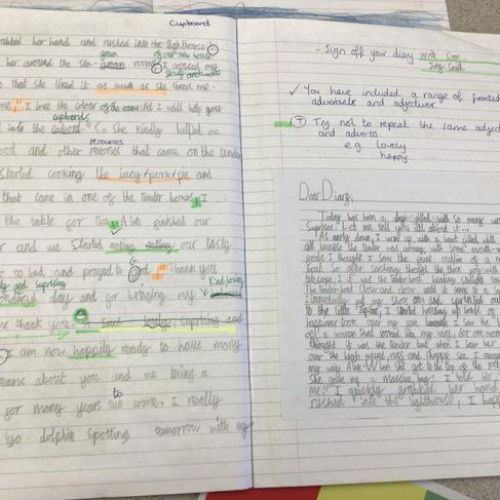 We wrote diary entries from the perspective of the lighthouse keeper in our class book ‘Hello Lighthouse’ by Sophie Blackall.
