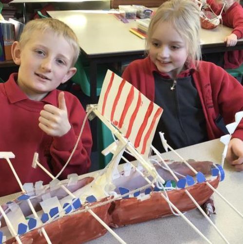 Here are a couple of our Viking boats which we created using our history and DT learning!