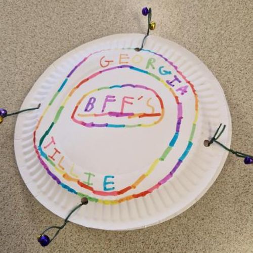 Art Club have been working hard on designing and creating their own tambourines.