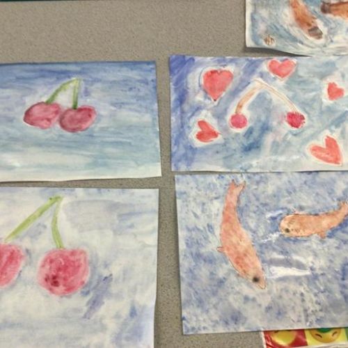 We have spent this session using salt to create texture within our watercolour paintings- amazing work, everyone!